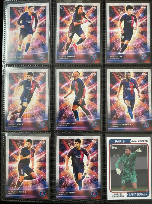 Topps Paris Saint-Germain Team set 2023 2024  - Lot de 50 Cartes de base, Set Complet.