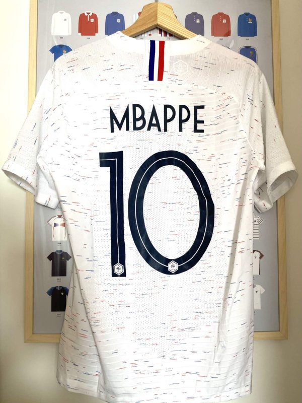 Maillot Nike authentique France FFF Mbappé Cdm 2018 Away Vapor/Joueur/ Taille M