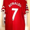 Maillot Adidas Authentic Manchester United Cristiano Ronaldo 7 Home 2021/2022 Taille L