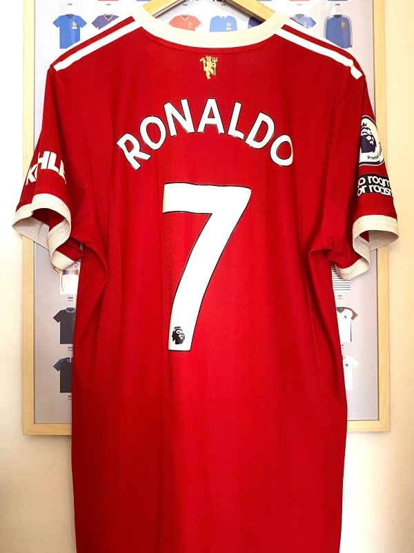 Maillot Adidas Authentic Manchester United Cristiano Ronaldo 7 Home 2021/2022 Taille L