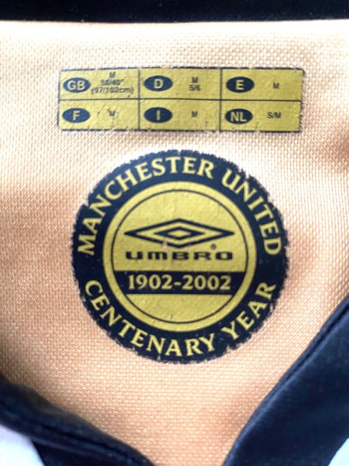 Maillot Umbro Centenaire Manchester United Beckham Away/Third 2001/2002 réversible Taille M
