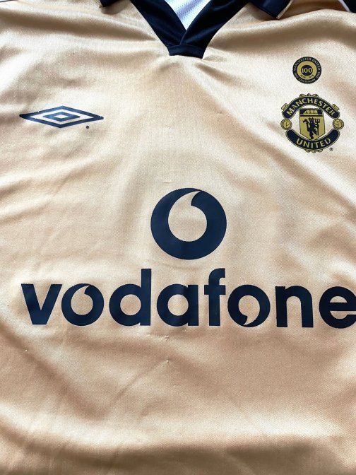 Maillot Umbro Centenaire Manchester United Beckham Away/Third 2001/2002 réversible Taille M