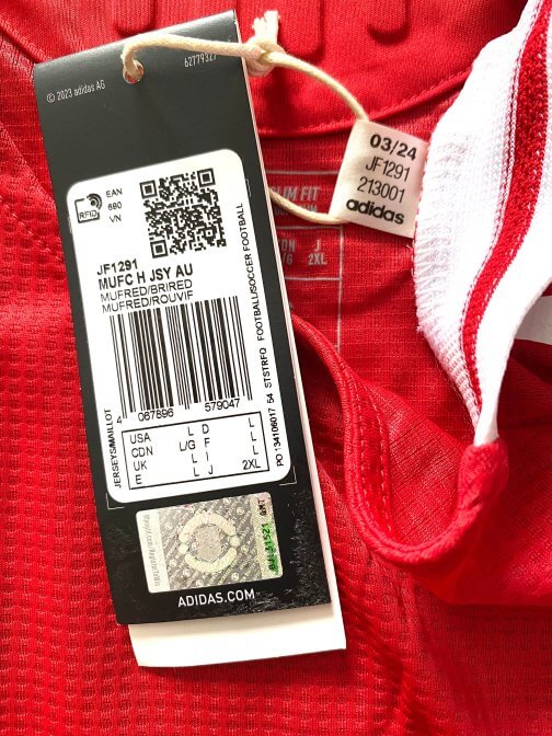 Maillot Adidas Manchester United Authentic Home 2024/2025 Taille L