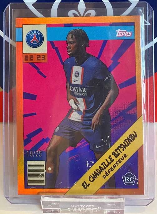 Topps PSG Fan Set 22-23 El Chadaille Bitshiabu Parallel Heroes Rookie Numéroté RC 1925 (1) Topps PSG Fan Set 22-23 El Chadaille Bitshiabu Parallel Heroes Rookie Numéroté RC 19/25