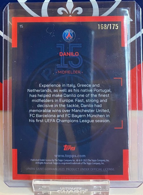 Topps PSG Team Set 22-23 Danilo Pereira Parallel Numérotée 168/175