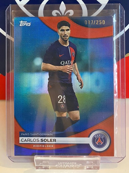 Topps PSG Team Set 23-24 Carlos Soler Parallel Numérotée 087/250