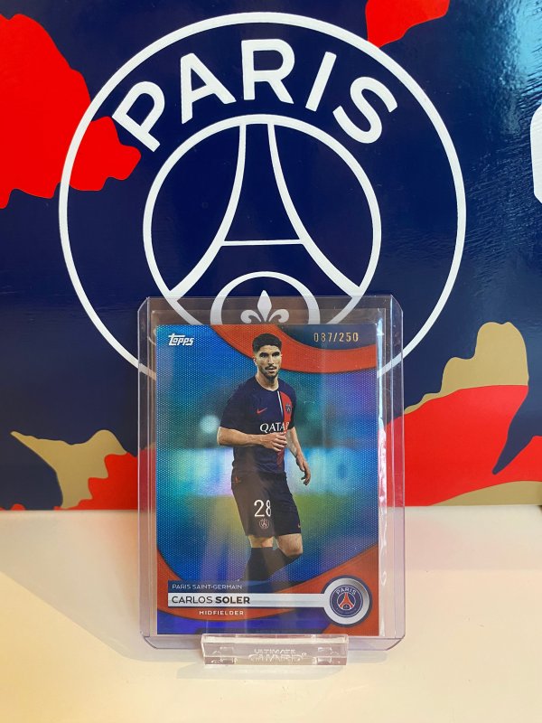 Topps PSG Team Set 23-24 Carlos Soler Parallel Numérotée 087/250